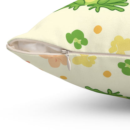 Froggy Meadow Throw Pillow