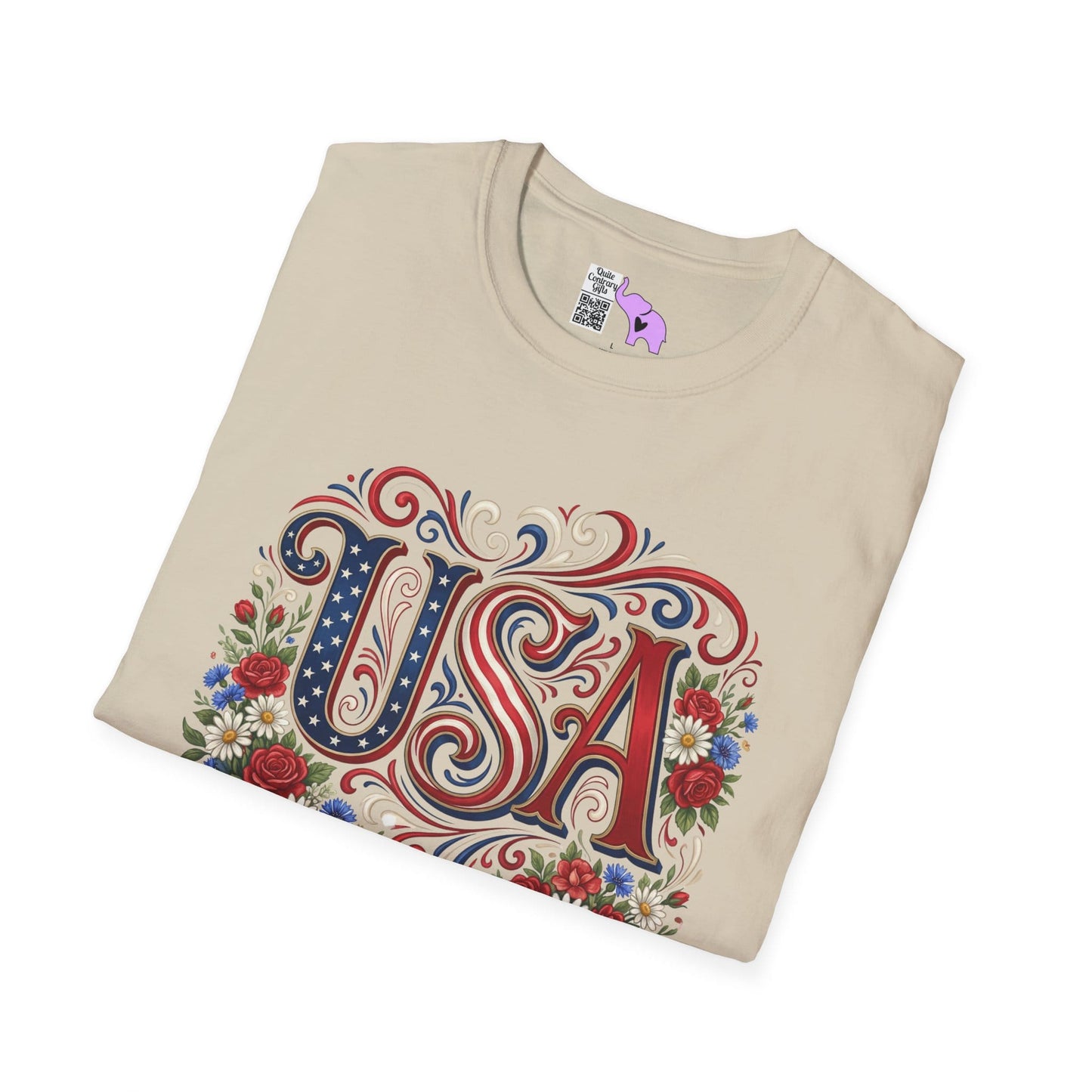Floral USA 250 Years of Freedom Adult T-shirt