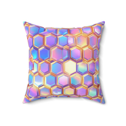 Aurora Hexagons Throw Pillow