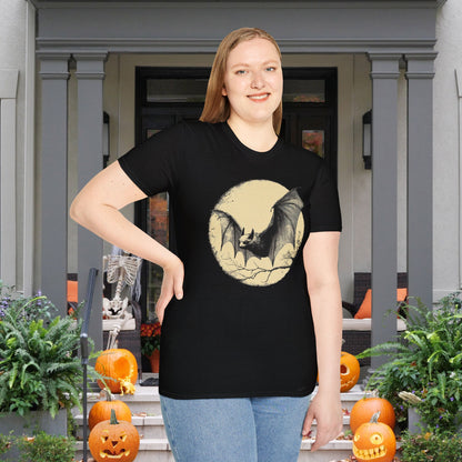 Bat Over Moon 2 Adult T-shirt