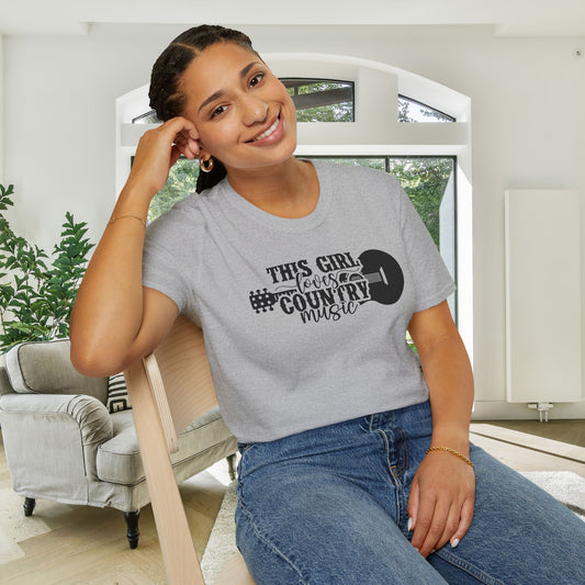 This Girl Loves Country Music Adult T-shirt