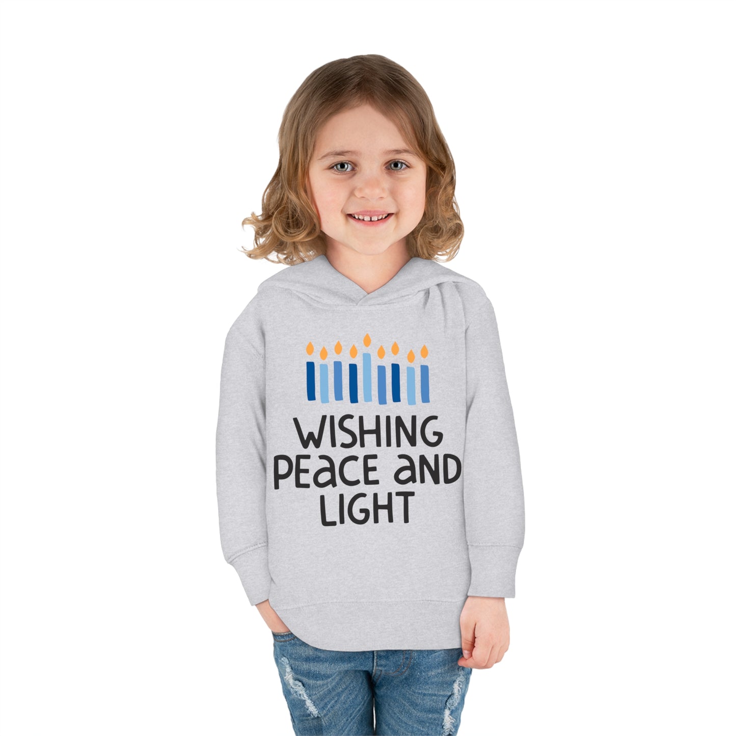 Hanukkah Wishing Peace & Light 2 Toddler Pullover Fleece Hoodie