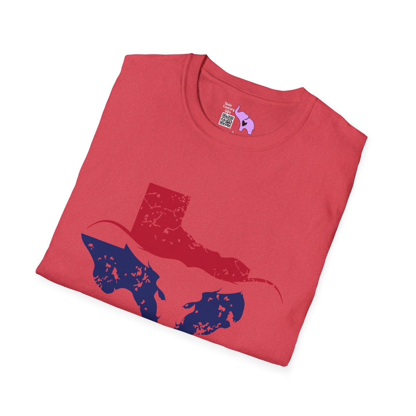 Red & Blue Texas Longhorn Adult Tshirt