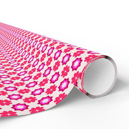 Rosy Star Garden Wrapping Paper