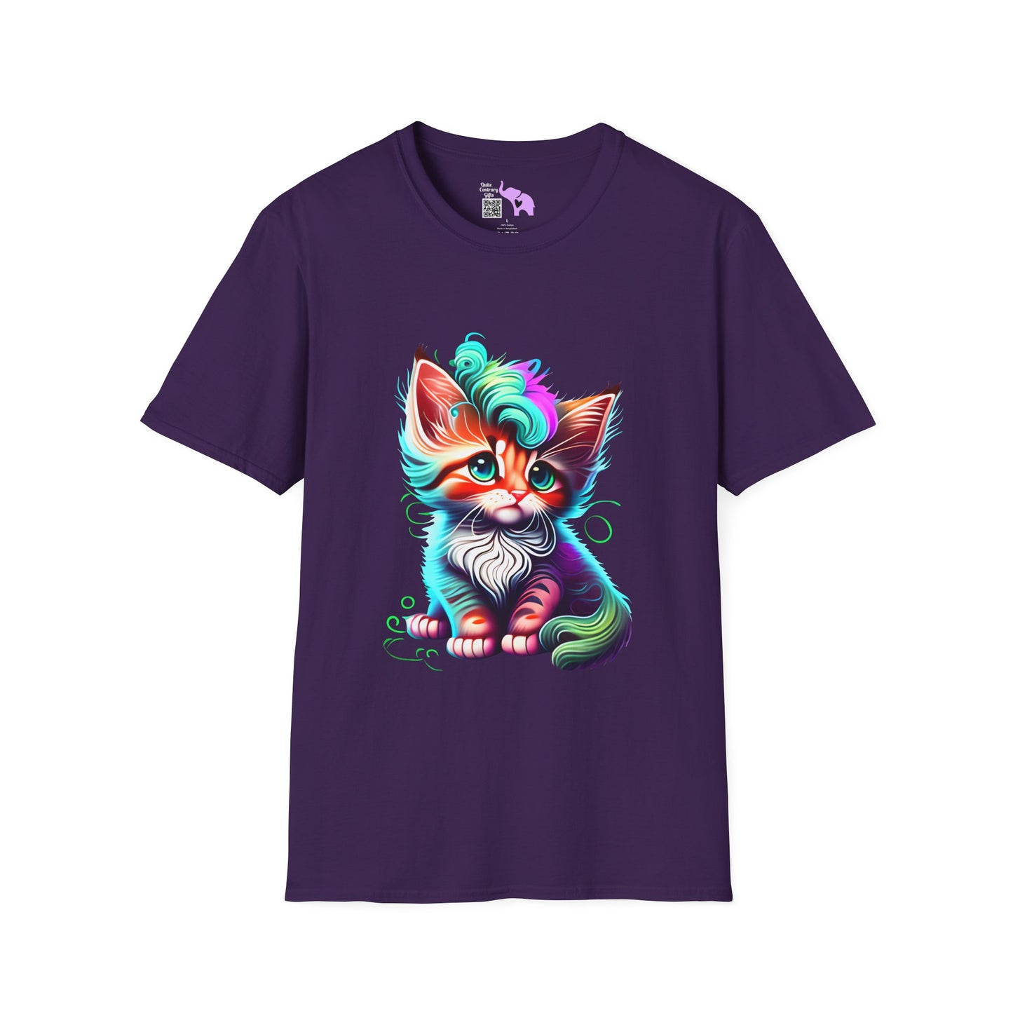 Cute Colorful Kitten 2 Adult T-shirt