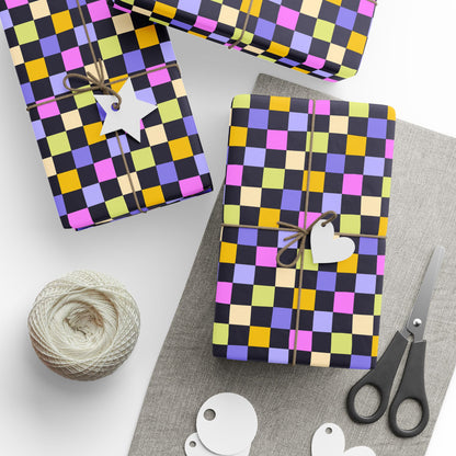 Joyful Checkerboard Gift Wrap