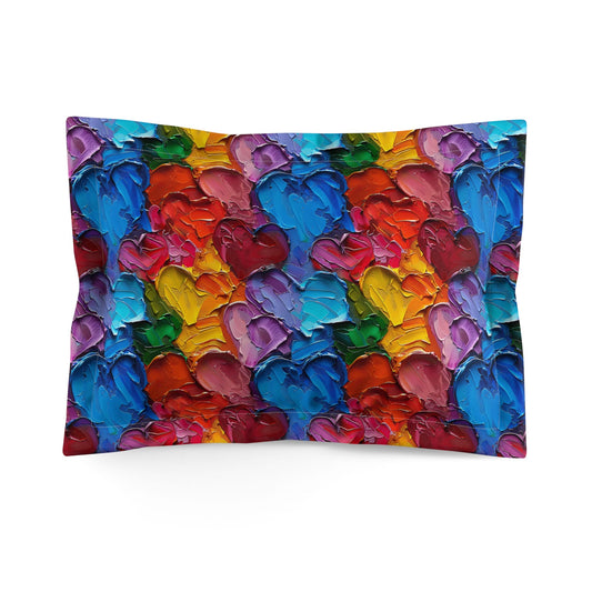 Palette Knife Hearts Pillow Sham