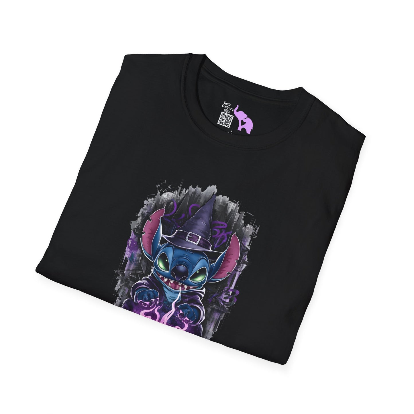 Halloween Stitch w/Purple Cauldron Adult T-shirt