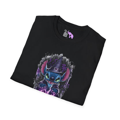 Halloween Stitch w/Purple Cauldron Adult T-shirt