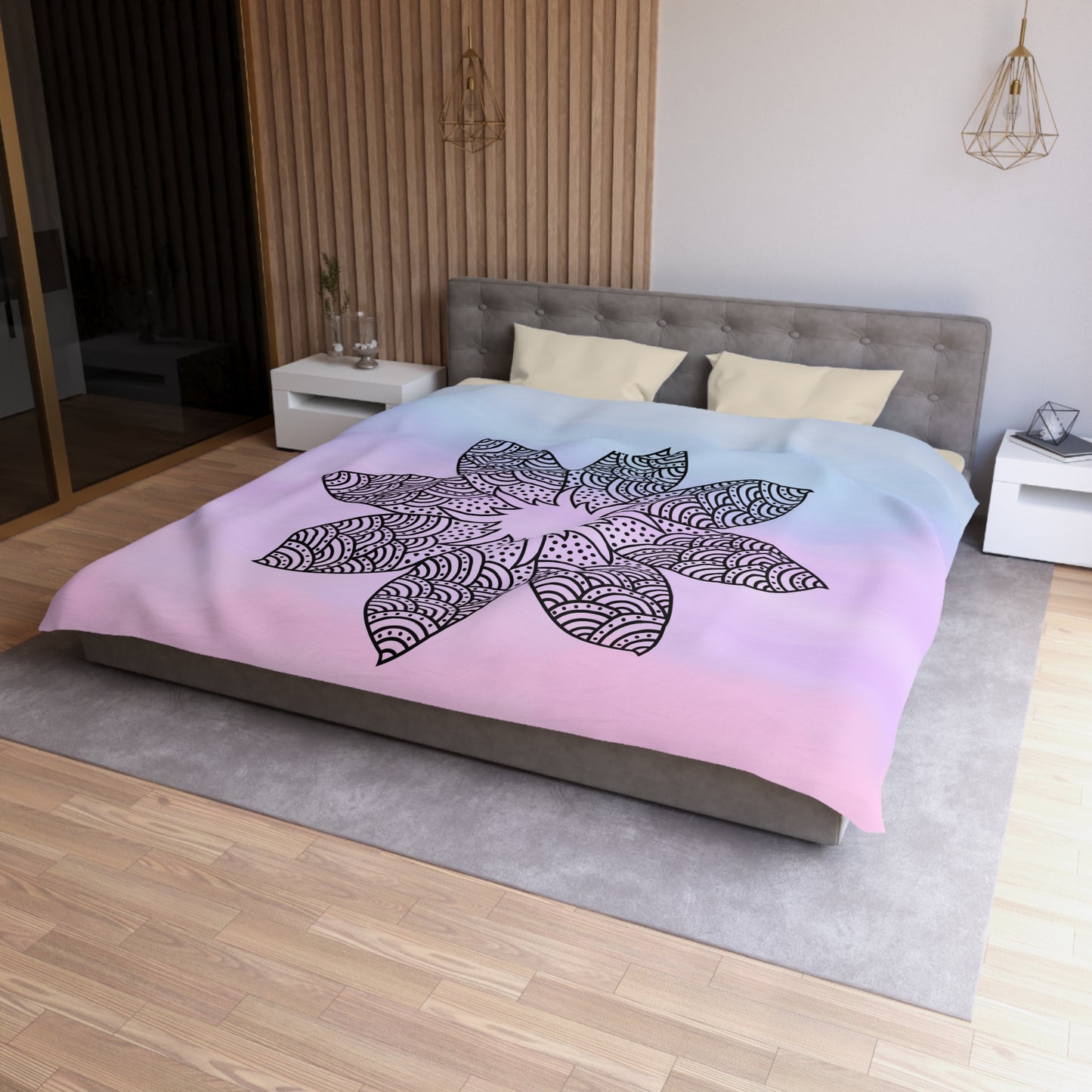 Serene Bloom Microfiber Duvet Cover