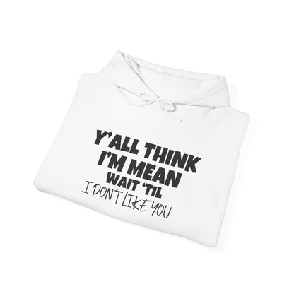 Y'all Think I'm Mean Wait 'Til I Don't Like You Adult Heavy Blend™ Hoodie