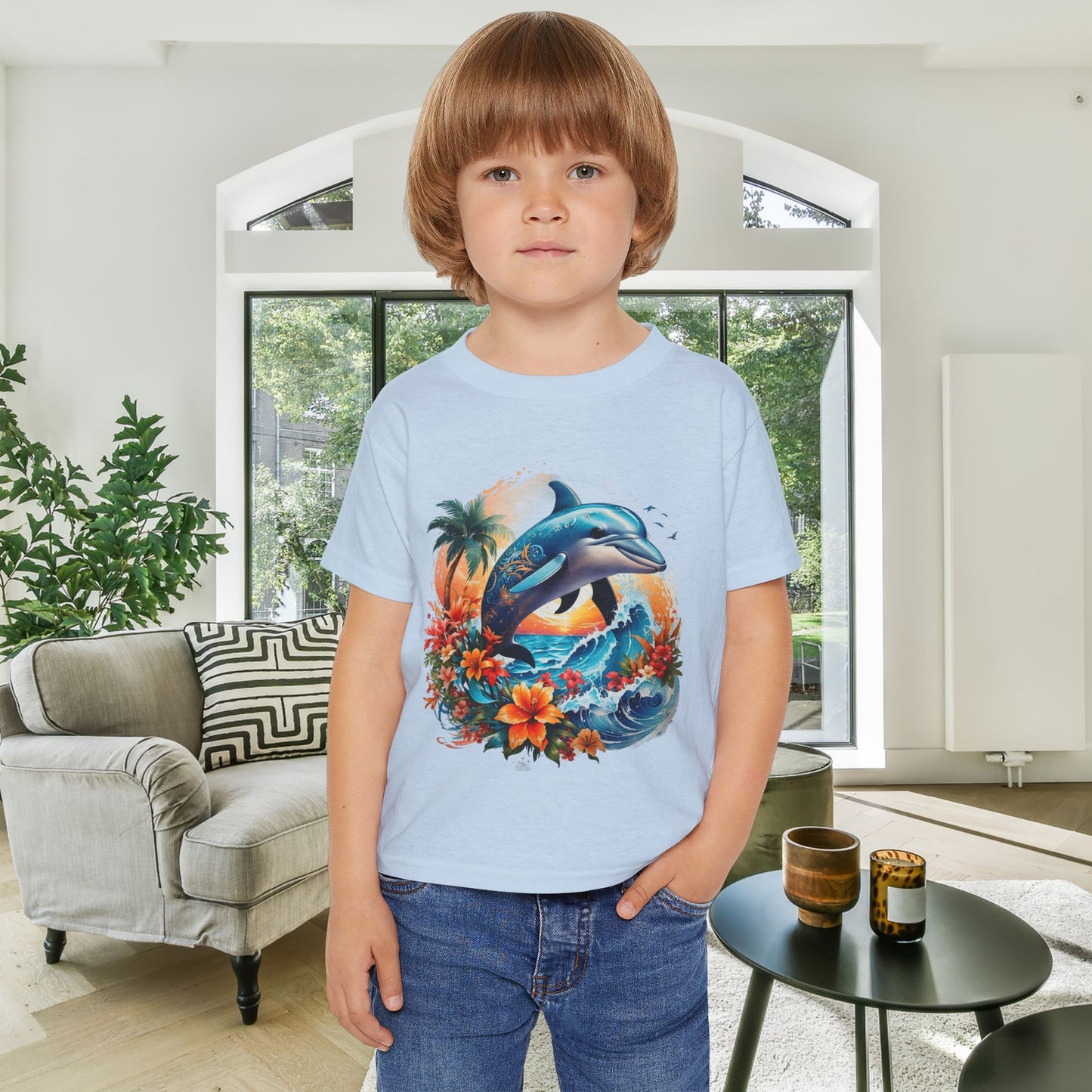 Tropical Dolphin Heavy Cotton™ Toddler T-shirt