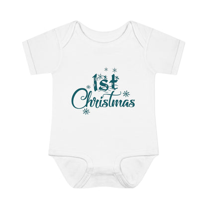 1st Christmas Infant Baby Rib Bodysuit