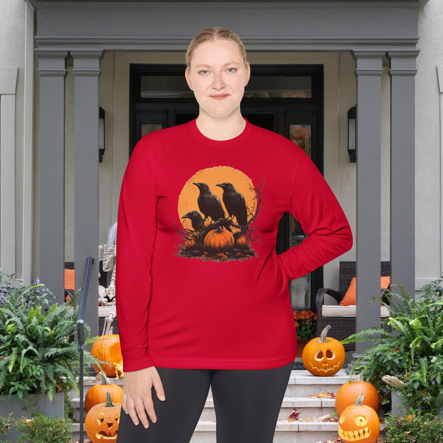 Halloween Crows 4 Adult Long Sleeve Tee