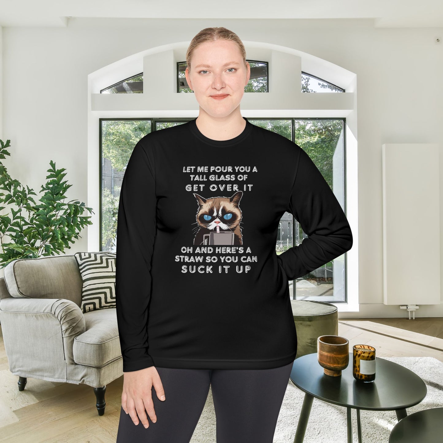 Let Me Pour You A Tall Glass of Get Over It... Unisex Lightweight Long Sleeve Tee