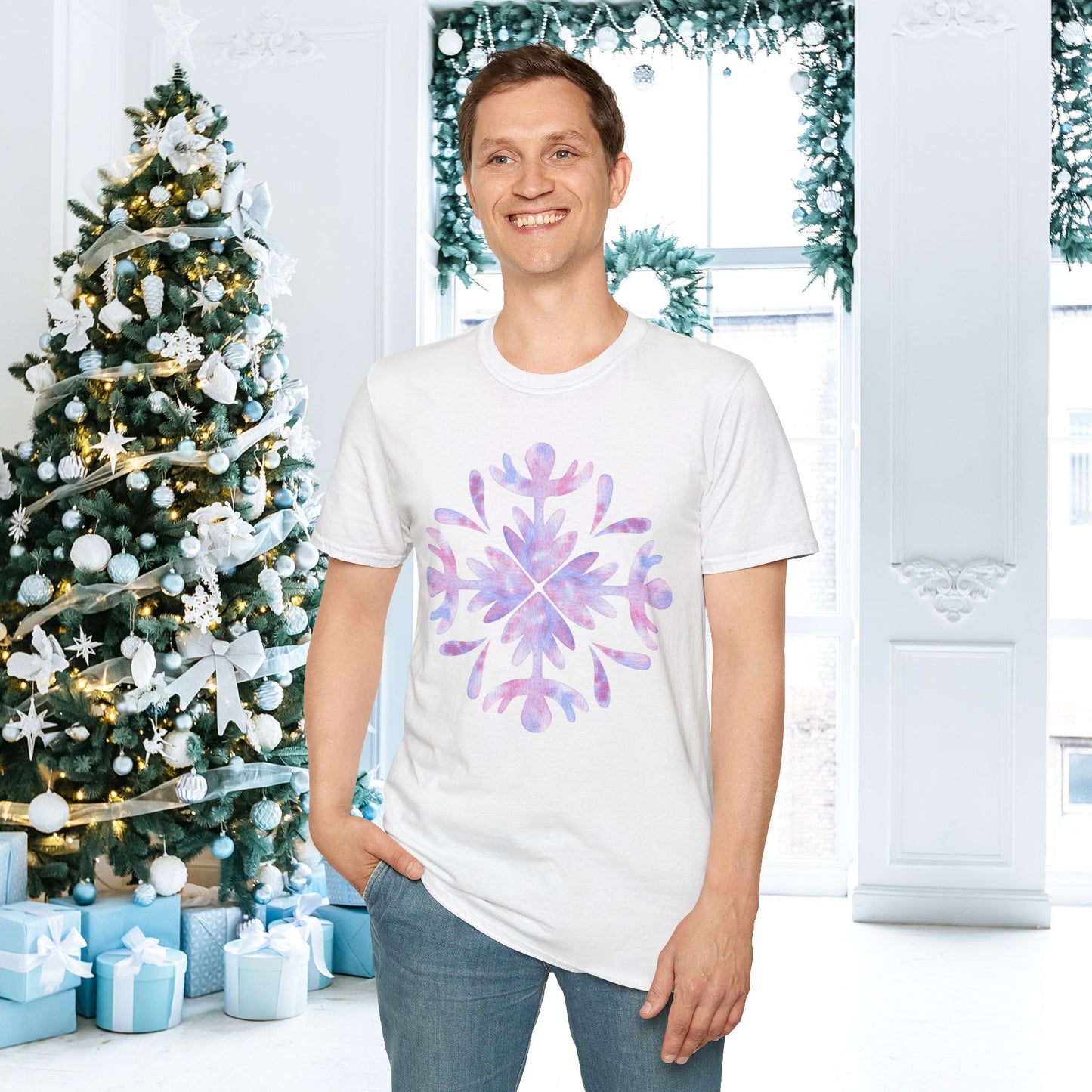 Large Snowflake 3 Adult T-shirt