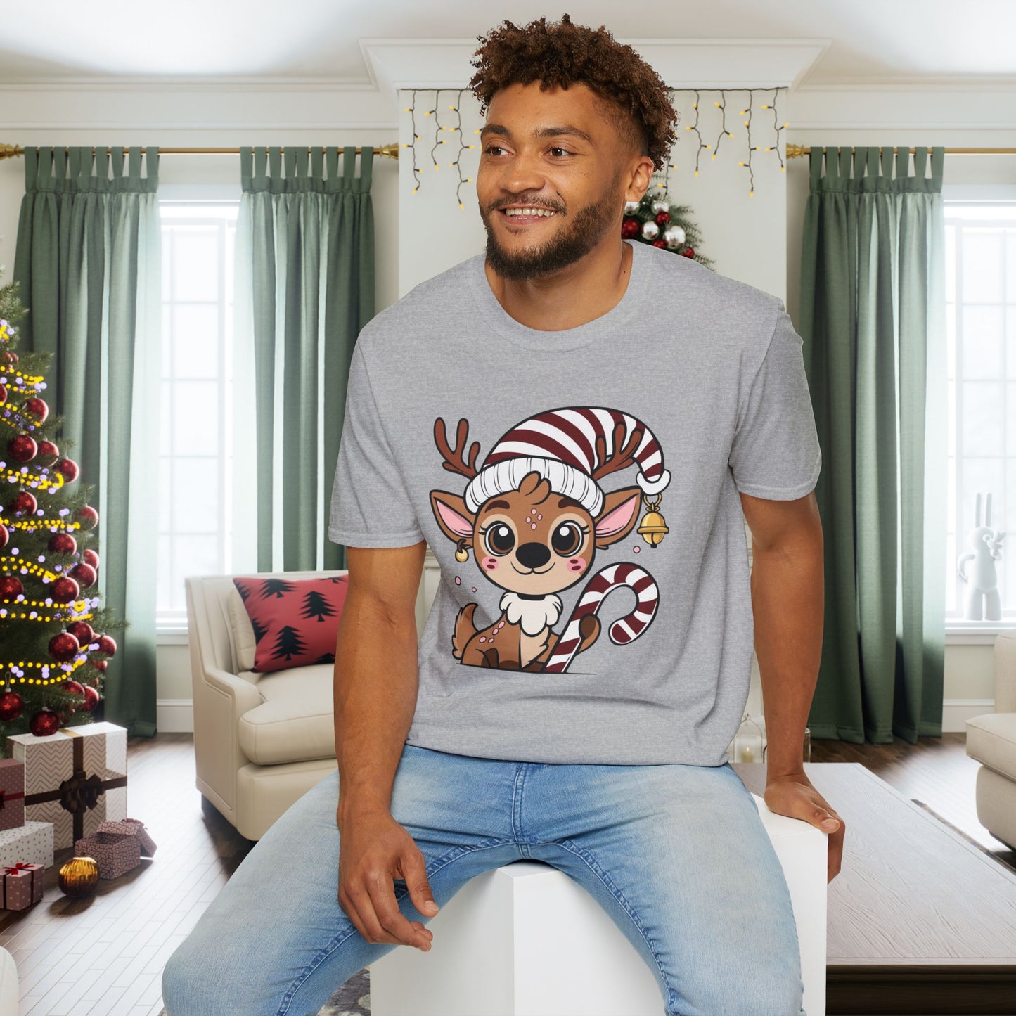 Santa's Little Deer Adult T-shirt