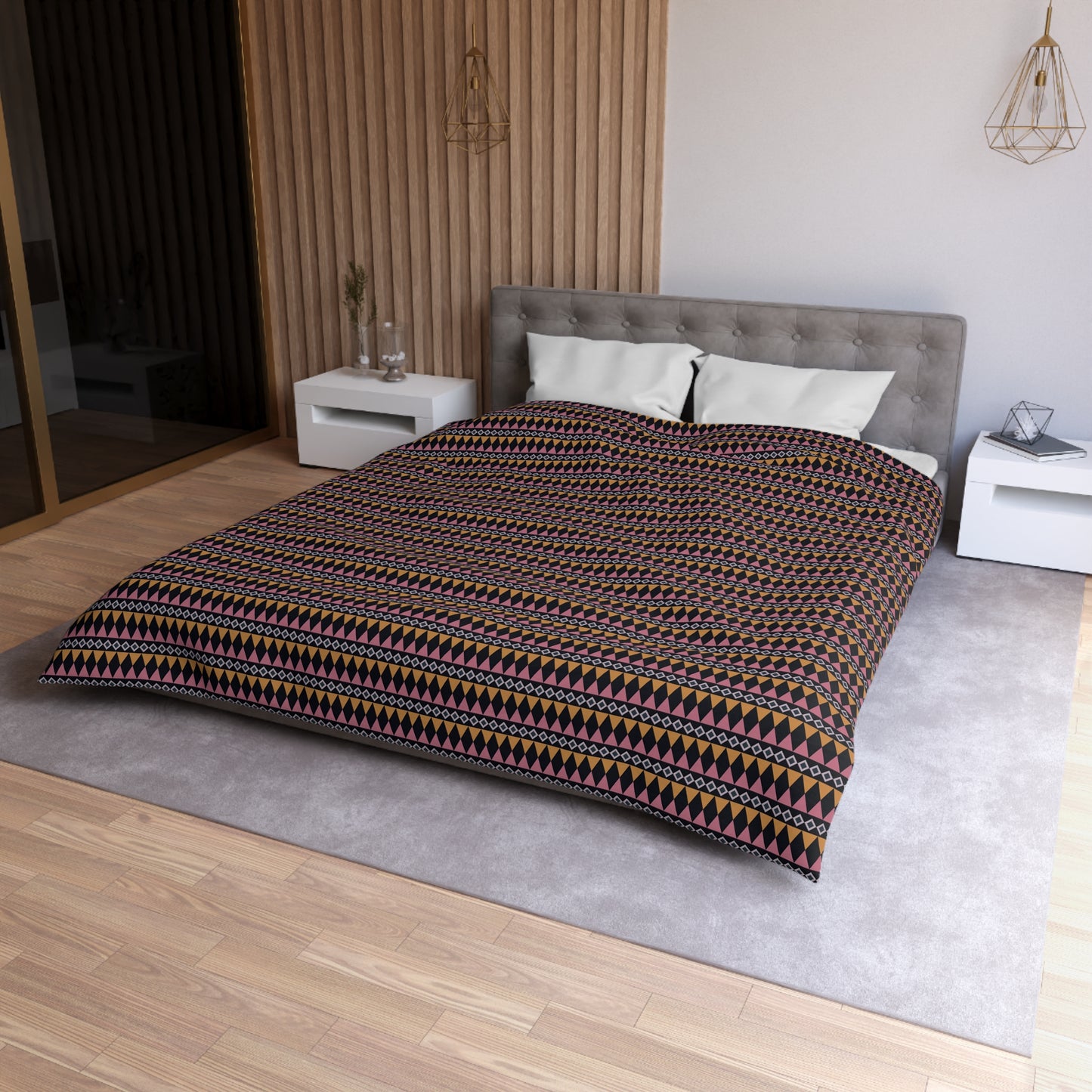 Midnight Clay Cairn Stripes Duvet Bedding Set