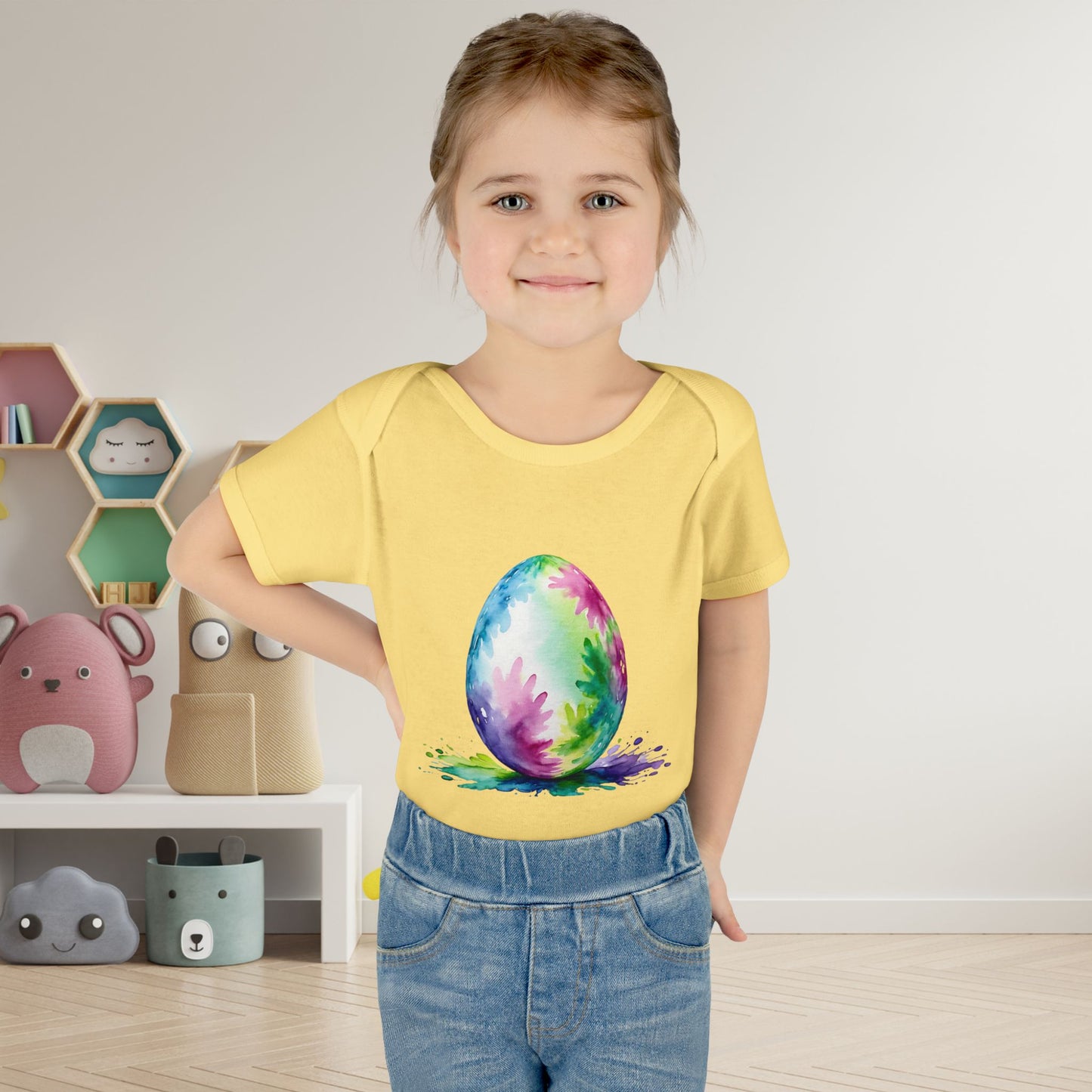 Colorful Easter Egg Infant Baby Rib Bodysuit