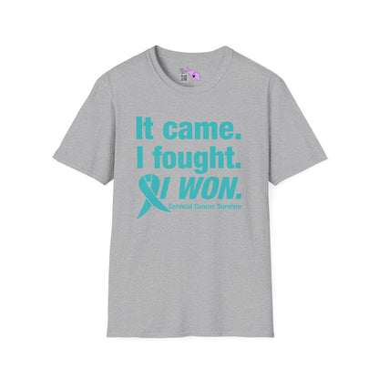 It Came I Fought I Won Cervical Cancer Survivor Adult T-shirt