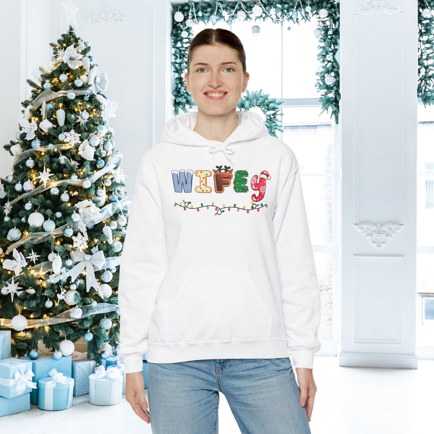 Christmas Wifey Adult Heavy Blend™ Hooded Sweatshirt
