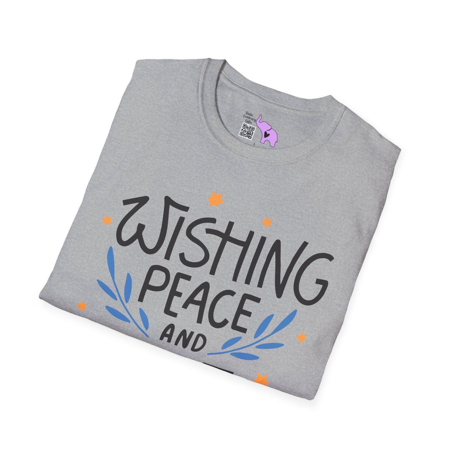 Hanukkah Wishing Peace & Light 3 Adult T-shirt