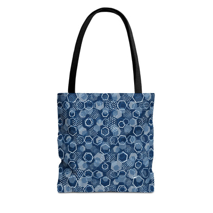Blue Hexagons Canvas Tote Bag