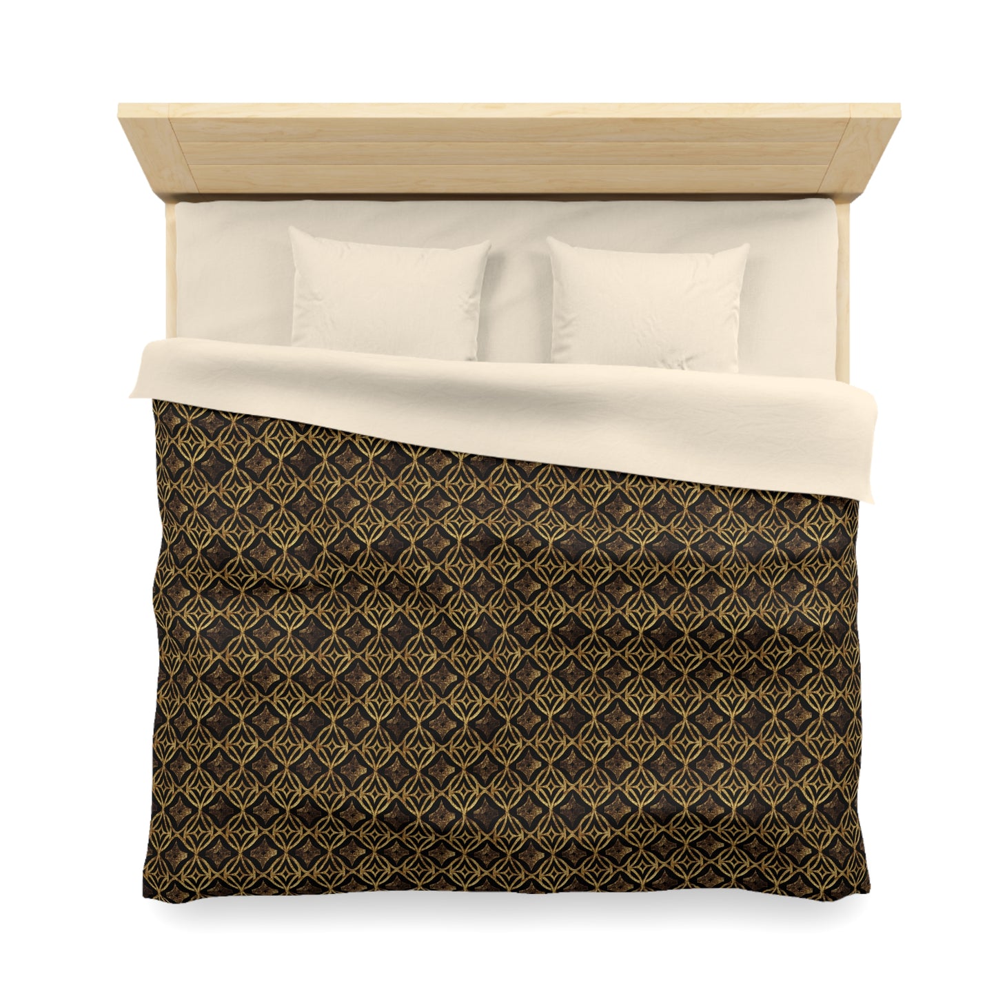 Golden Star Lattice Microfiber Duvet Cover