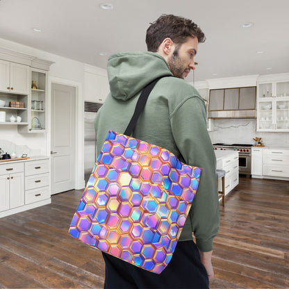 Aurora Hexagons Canvas Tote Bag