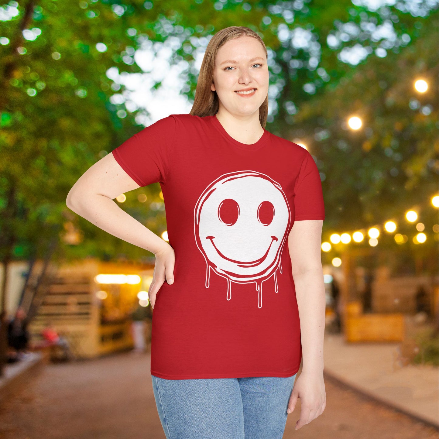 Melty Smiley Face Adult T-shirt