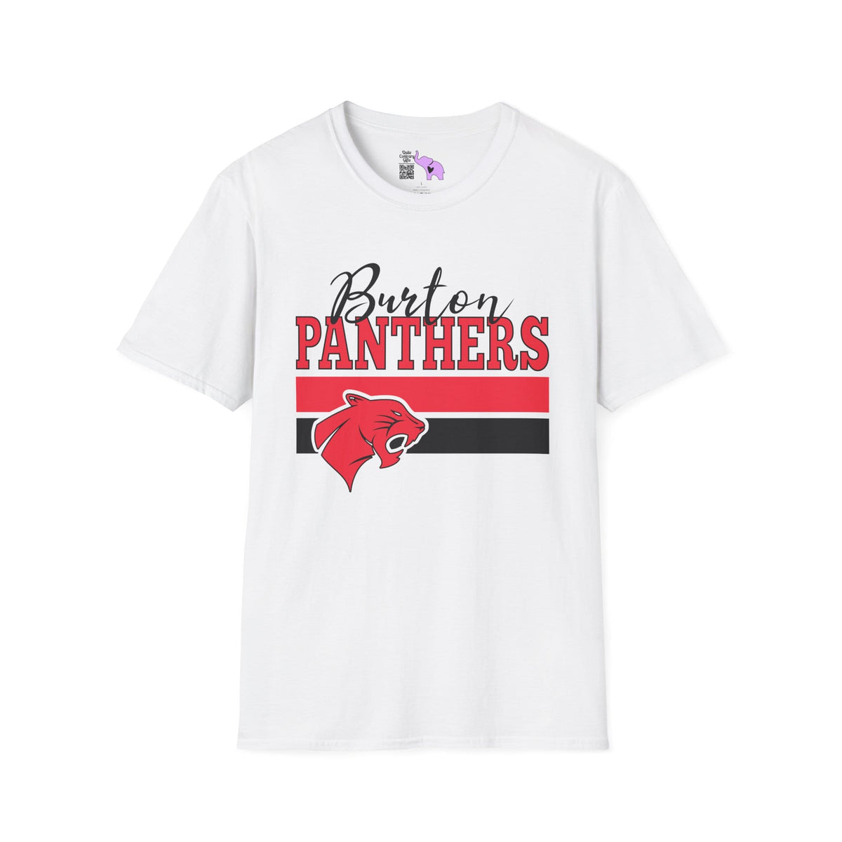Burton Panthers w/Mascot & Stripes Adult T-shirt