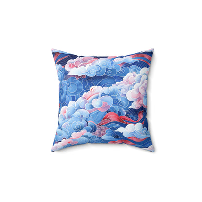 Azure Kumo Flow Throw Pillow