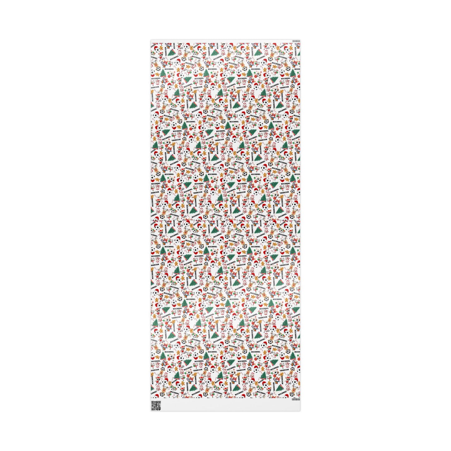Christmas Soccer Custom Name Wrapping Paper (Micheal)