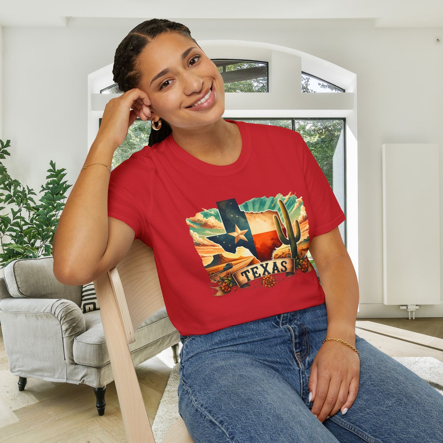 Texas Desert Roads 4 Adult T-shirt