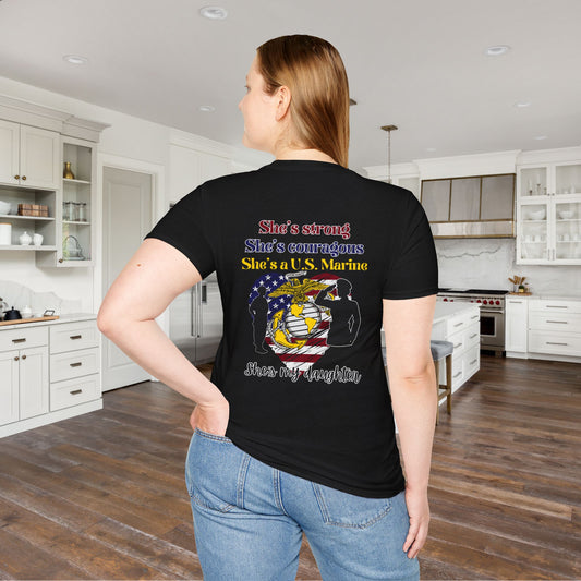 Proud Mom of US Marine Daughter Adult T-shirt