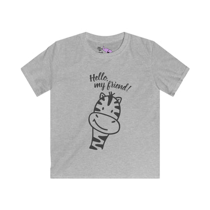 Hello My Friend (Giraffe) Kids Softstyle Tee