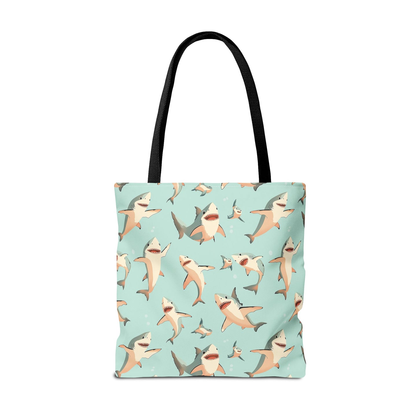 Aquamarine Sharks Canvas Tote Bag