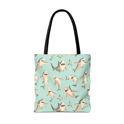Aquamarine Sharks Canvas Tote Bag