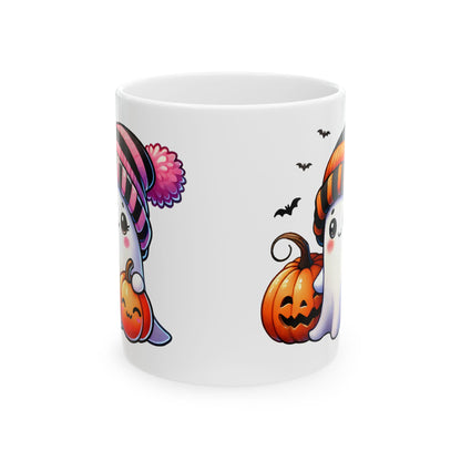 Cute Ghost Ceramic Mug, (11oz, 15oz)