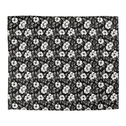 Black & White Daisies Microfiber Duvet Cover