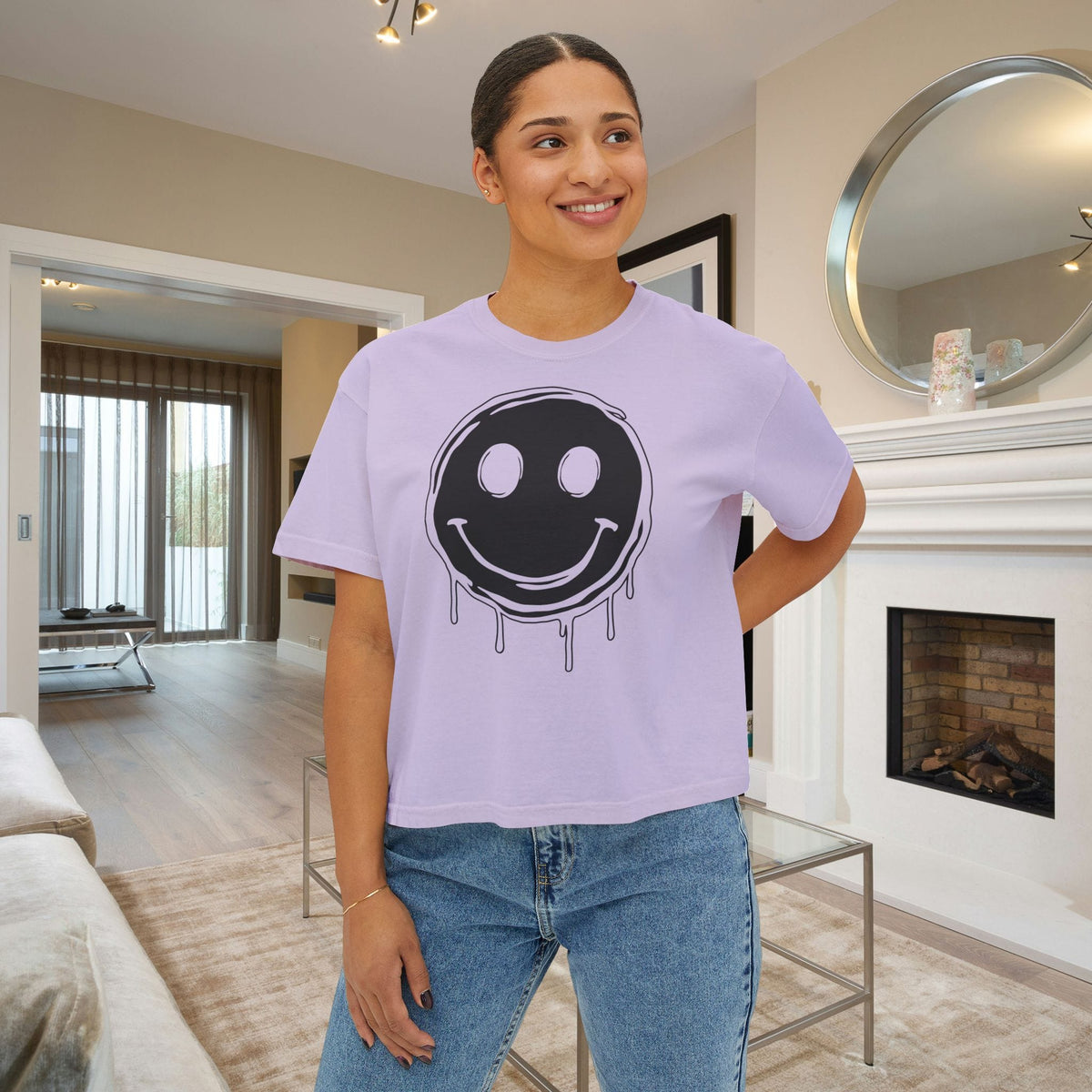 Melty Smiley Face Women's Boxy Tee