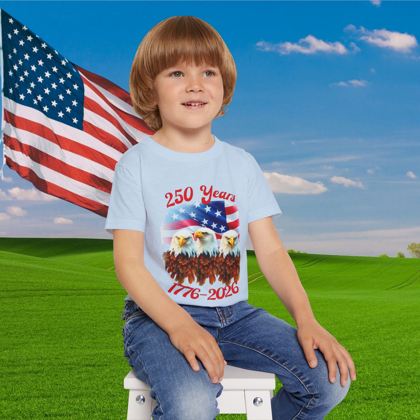 Three Eagles 250 Years 1776-2026 Heavy Cotton™ Toddler T-shirt
