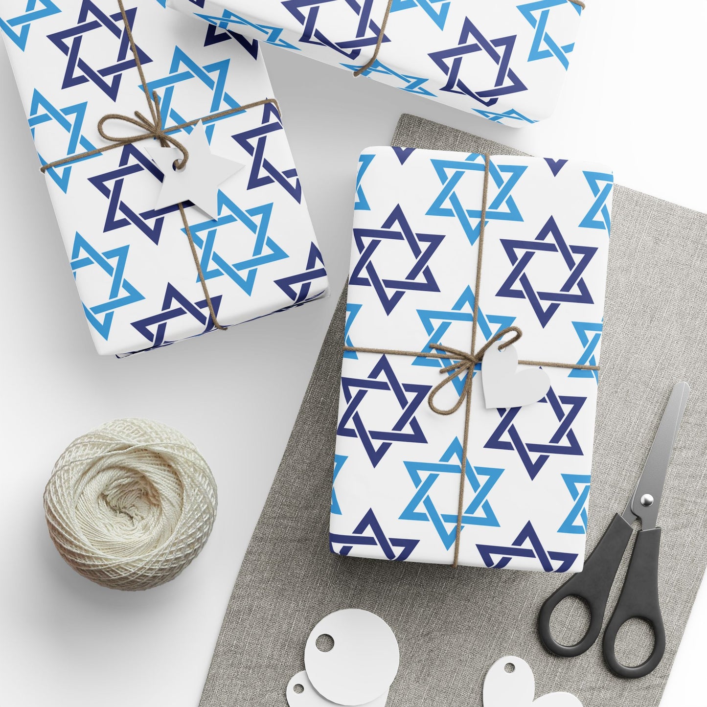 Star of David 2 Hanukkah Wrapping Paper