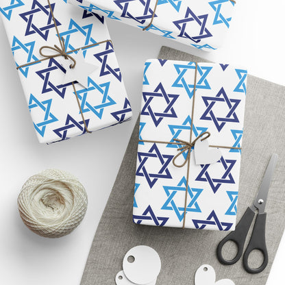 Star of David 2 Hanukkah Wrapping Paper