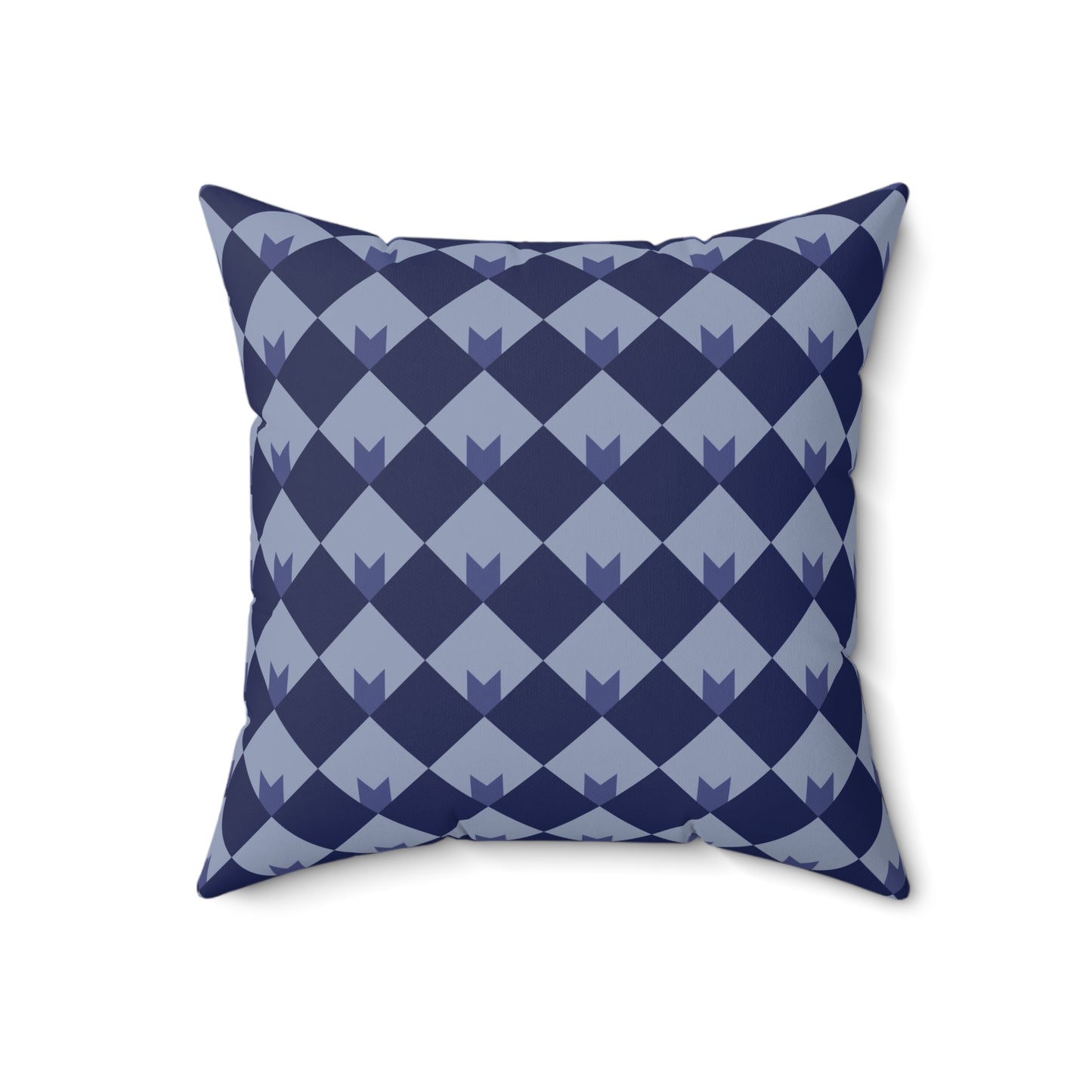 Diamond Bloom-Navy & Periwinkle Throw Pillow