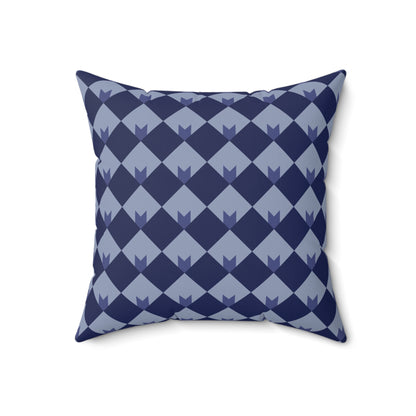 Diamond Bloom-Navy & Periwinkle Throw Pillow