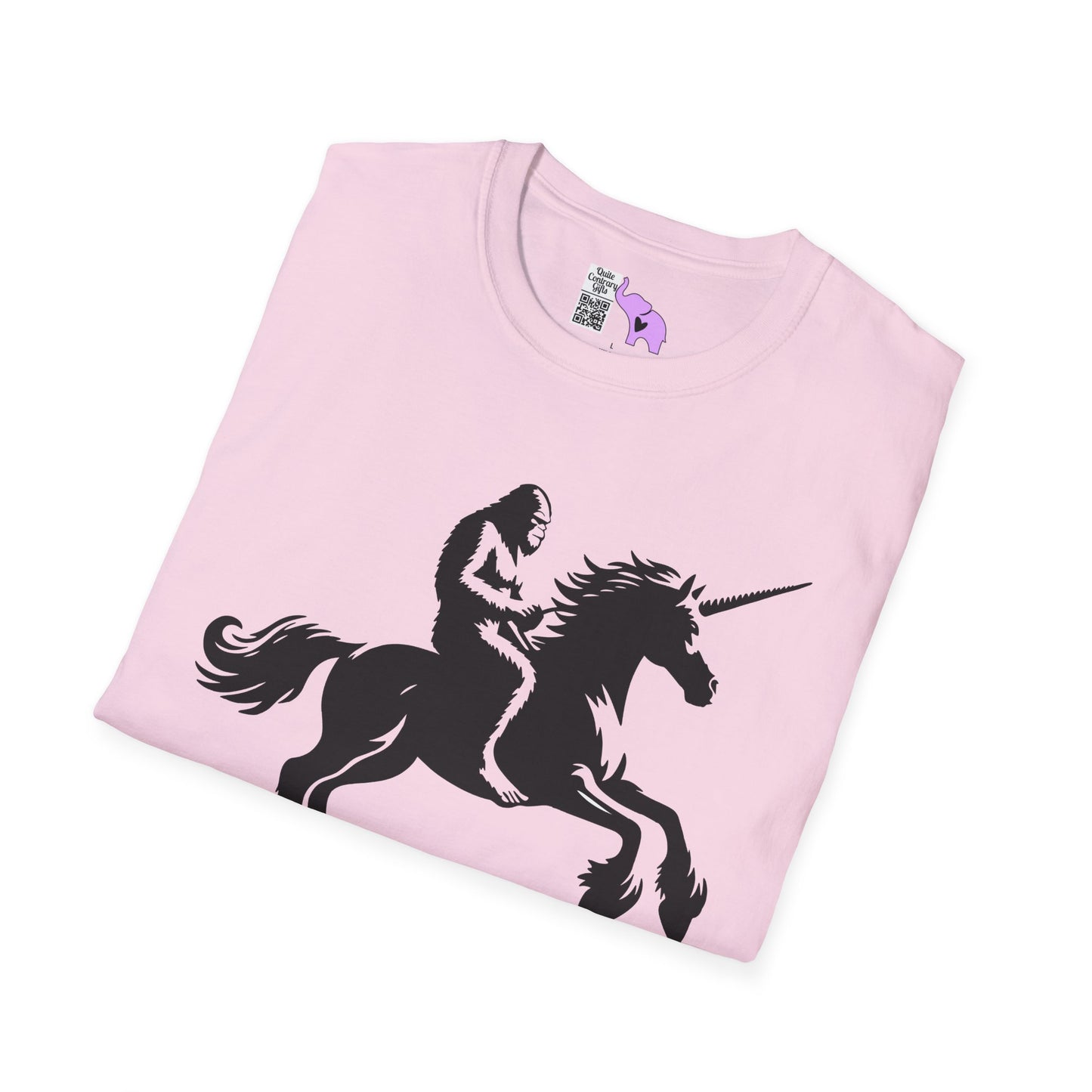 Bigfoot Rides A Unicorn Adult T-shirt