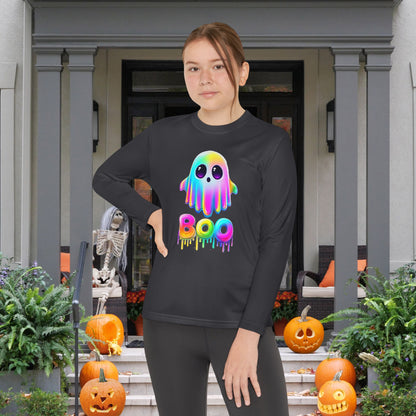 Neon Ghostly Boo Youth Long Sleeve Tee