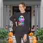 Neon Ghostly Boo Youth Long Sleeve Tee