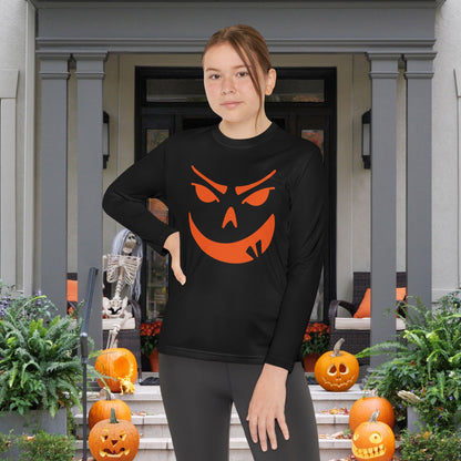 Goofy Grin Jack-O-Lantern Youth Long Sleeve Tee